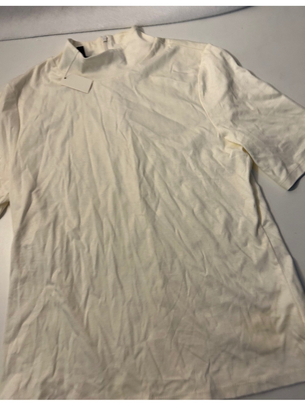 Talbot New White Zip up Neck Top